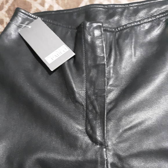 GENUINE LEATHER BLACK SZ 8 PANTS NEW! - Picture 4 of 7